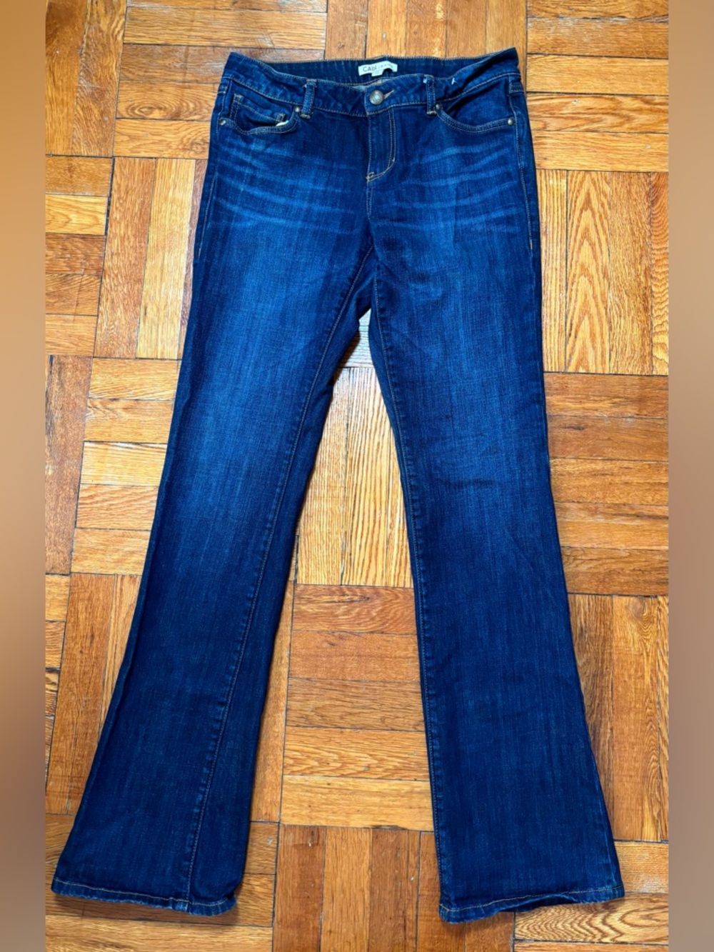 CAbi Women's Dark Wash Baby Boot Cut Jeans Size 10